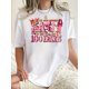 thumbnail image 1 of Camiseta De Manga Corta Con Cuello Redondo Para Mujer, Camisetas De Verano Para Uso Diario Y ViajesChic Pink Geometric Print Women's T-Shirt - Casual Crew Neck, Short Sleeve, Stretchy Polyester Blen, 1 of 6