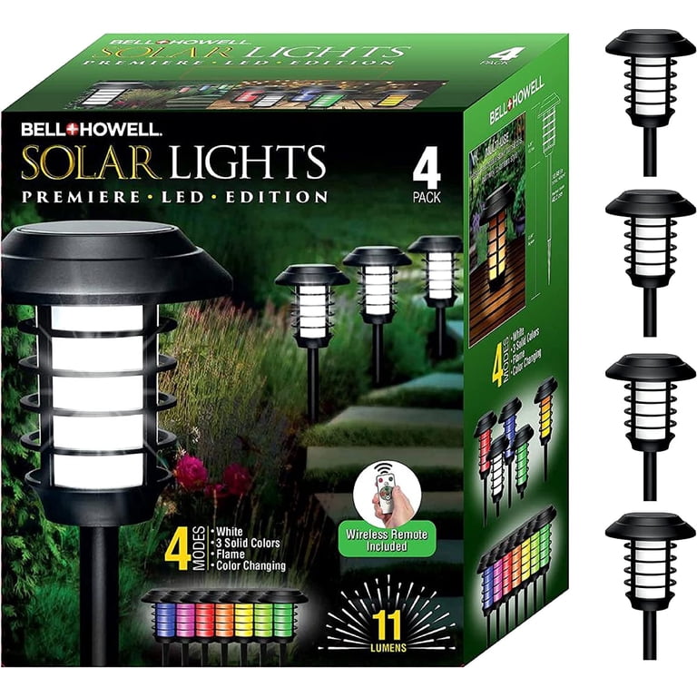 Bell + Howell Smart Solar Pathway Lights, 4-Pack, Color Changing photo 1