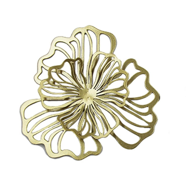 Decoración de pared de hierro, decoración floral para colgar en la pared, decoración para el hogar y la oficina, adorno de pared de estilo moderno, ar Dorado Pequeño