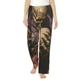 thumbnail image 2 of Lsque Eerie Skull Holding Another Print Women's Pajama Pants, Lounge Pant - Comfortable Home Wear,Elastic Waistband, Stylish Design-Small, 2 of 9