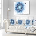 thumbnail image 2 of Designart Fractal Flower Light Blue Digital Art - Flower Throw Pillow - 16x16, 2 of 4