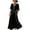 Linen Dress Women-A19 Black, variant on Mifsaly Linen Dress Women Short Sleeve Vacation Beach Wrap Dresses Lightweight Flowy Dressy Casual Maxi Spring Summer Clothing S