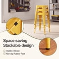 thumbnail image 4 of Vyrox 24 Inches Metal Bar Stools Set of 4, Stackable Backless Kitchen Island Stools with X-Brace Support, Indoor-Outdoor Use, Yellow, 4 of 7