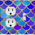thumbnail image 1 of Metal Light Switch Plate Outlet Cover Mermaid Blue Teal MER012, 1 of 13