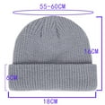 thumbnail image 6 of Mosey Unisex Winter Hat Knitted Warm Thick Elastic Anti-slip Regular Fit Solid Color Folded Edge Round Dome Top Women Men Cycling Cap Beanie, 6 of 8