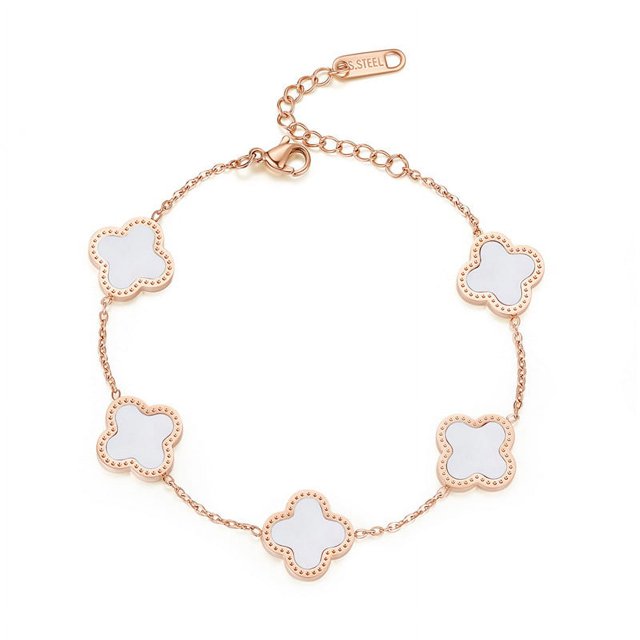 Pulsera de moda para mujer, chapada en oro, ajustable, con incrustaciones de concha, joyería para mujeres y niñas, regalos del día de la madre (blanco)