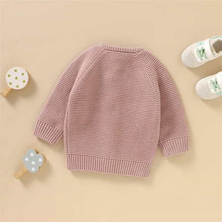 

kpoplk Kids Christmas Sweater Girls Baby Girl Boy Knit Cardigan Sweater Warm Pullover Tops Toddler Christmas Sweater For Kids(Pink)