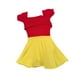 thumbnail image 3 of Traje de falda plisada a escala 1:6, ropa de cosplay, camiseta hueca elegante de moda y amarillo rojo, 3 of 9