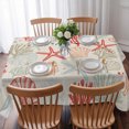 thumbnail image 3 of Red Orange Coastal Table Cloth Waterproof Tablecloths, Summer Beach Starfish Coral Nautical Rustic Tablecloth Dining Table Cover for Kitchen Party Tabletop Outdoor, Rectangle Tablecloth 52x70 Inch, 3 of 9