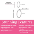 thumbnail image 3 of Cate & Chloe Pack of 2 - Amy 18k White Gold Plated 20-30mm Hoop Earrings for Women, 3 of 8