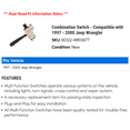 thumbnail image 2 of Combination Switch - Compatible with 1997 - 2000 Jeep Wrangler 1998 1999, 2 of 2
