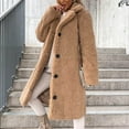 thumbnail image 7 of Kixjoy Brown Coat for Women Oversized Lapel Long Sleeve Open Front Coat Faux Fur Basic Fuzzy Jackets Warm Fashion Winter Jackets for Women, Khaki XXL, 7 of 7