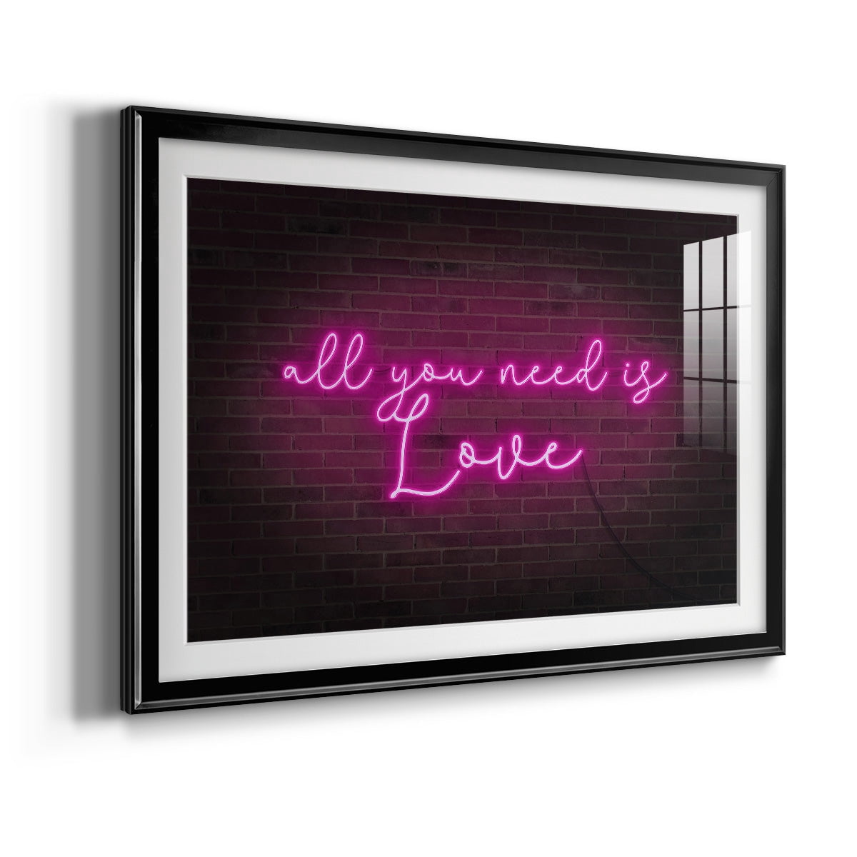 Neon Love I Premium Framed Print - Ready to Hang