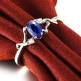 thumbnail image 4 of 8x6mm Oval Shape Blue Sapphire 1.50 Carat And Moissanite Engagement Ring on 10k White Gold, 4 of 5