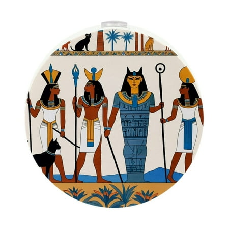 

LED Night Lights Plug into Wall 2-Pack 0.5W Plug in Night Light Dusk to Dawn White Bright Nightlight for Bedroom Bathroom Hallway Kitchen Ancient Egyptian Pattern Vintage Ethnic Tribal