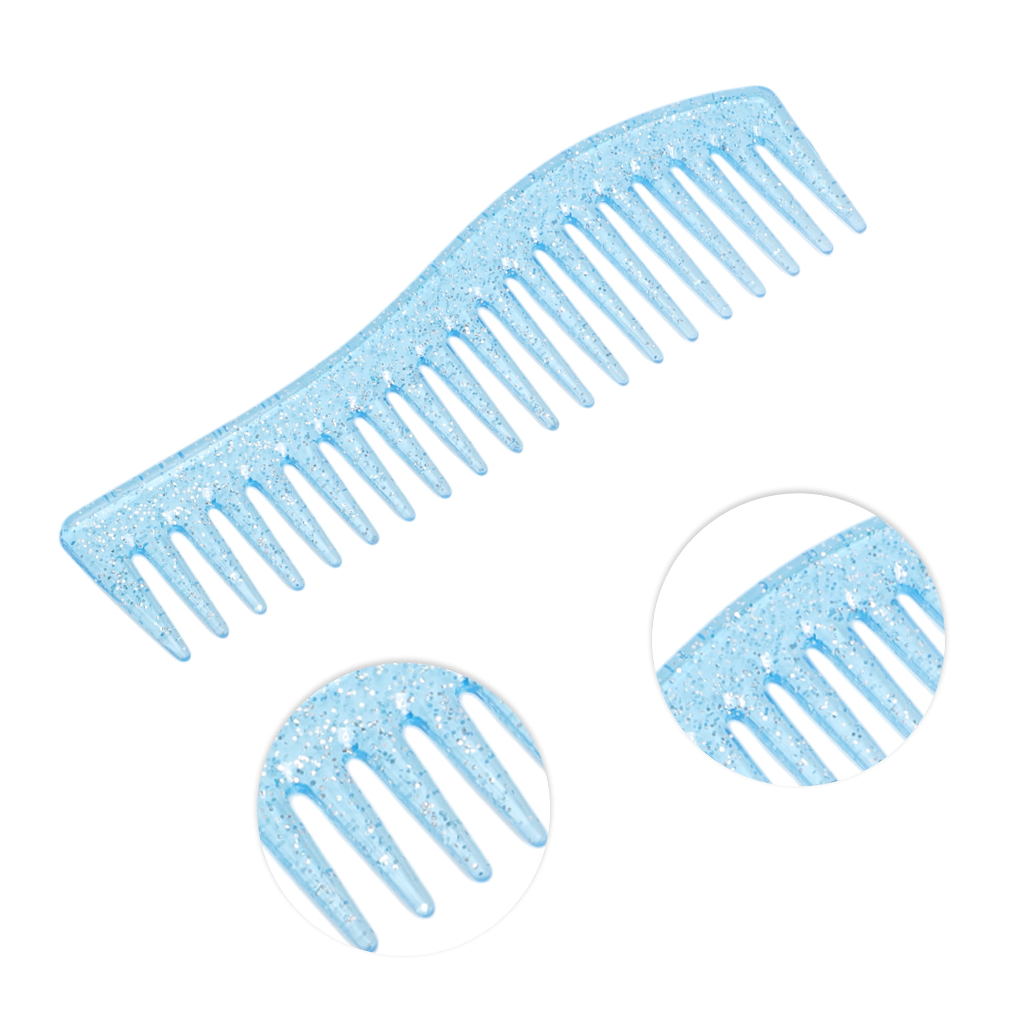 Unique Bargains 1 Pc Women Durable S Shaped Wide Tooth Straightening Comb Blue