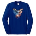 thumbnail image 2 of Wild Bobby, American Flag Eagle USA Pride, Americana/American Pride, Men Long Sleeve Shirt, Royal, Medium, 2 of 4