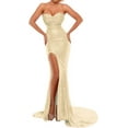 thumbnail image 1 of BEAUTBRIDE Women's Mermaid Evening Dress With Slit Sequins Prom Gown, 1 of 7