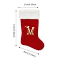 thumbnail image 5 of 18.5 Inches Christmas Embroidered Letter Stocking Soft Velvet with White Plush Cuff Embroidered Personalize Double Christmas Sock for Family Holiday Decoration Hanging (Red), 5 of 5