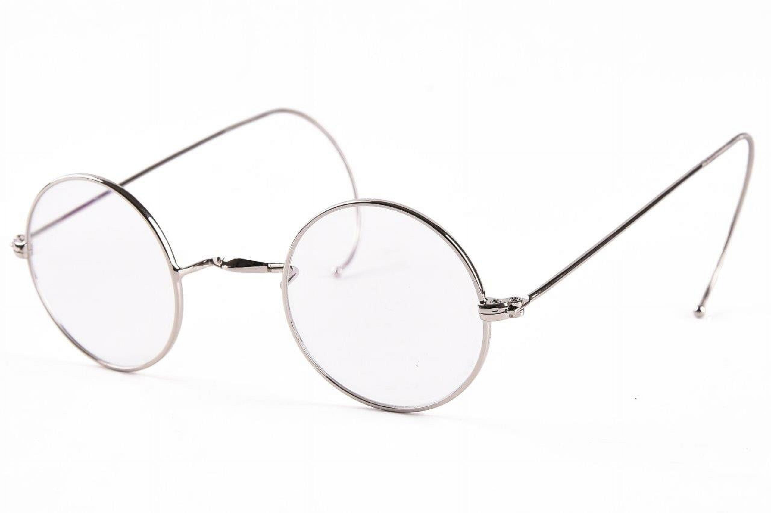 Blue Light Blocking Reading Glasses, Small Round Wire Rim Readers for Computer Use Anti-Glare Cut UV400 Clear Lens
