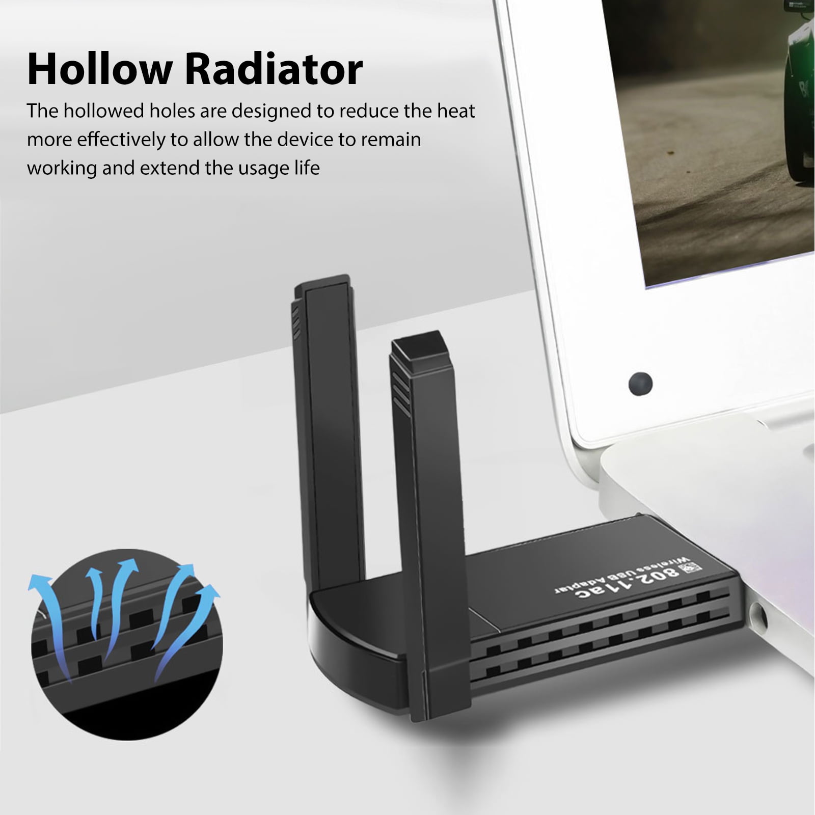 USB Wifi Adapter for Desktop PC, TSV 1300Mbps Dual Band 2.4G/5GHz Wireless Network Adapter Mini WiFi Dongle with 2dBi Antenna for Laptop Supports Windows 11/10/8/8.1/7/Vista/XP/2000, Linux, Mac OS
