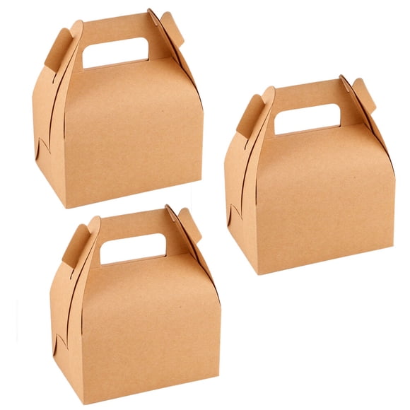 CIMAXIC Wedding 12pcs Kraft Paper Gable Treat Boxes Candy Gift Party Favor Box for Birthday Wedding Baby Shower Party Festival,4.53"X3.35"X3.15"