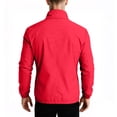 thumbnail image 5 of Men's Stand Collar Lightweight Wind Bomber Jacket, Full Zip Long Sleeve Casual Windbreaker with Zipper Side Pockets Red XL, 5 of 5