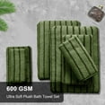 thumbnail image 3 of Jessy Home 4 Pack Camo Green Bicolor bar Stripe Large Bath Towels Set Oversized Bath Sheet Soft Towel Set, 3 of 7