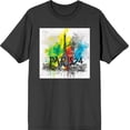 thumbnail image 3 of Colorful Eiffel Tower Adult Charcoal Crew Neck Short Sleeve Tee-Medium, 3 of 4