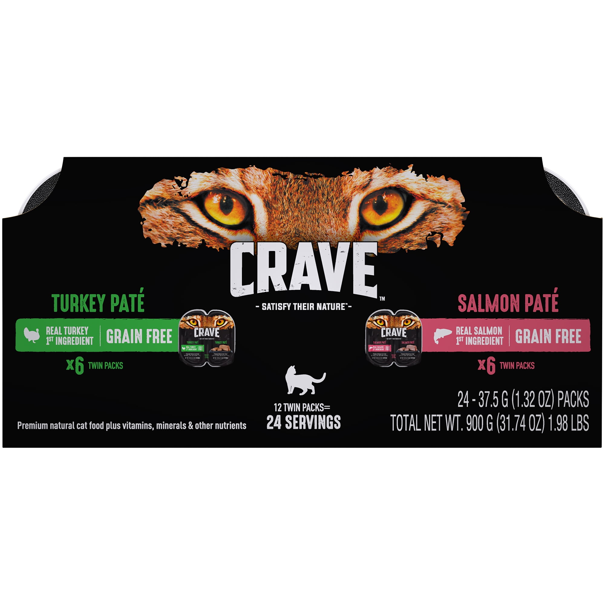 (12 Pack) CRAVE Grain Free Adult High Protein Wet Cat Food Pate Turkey