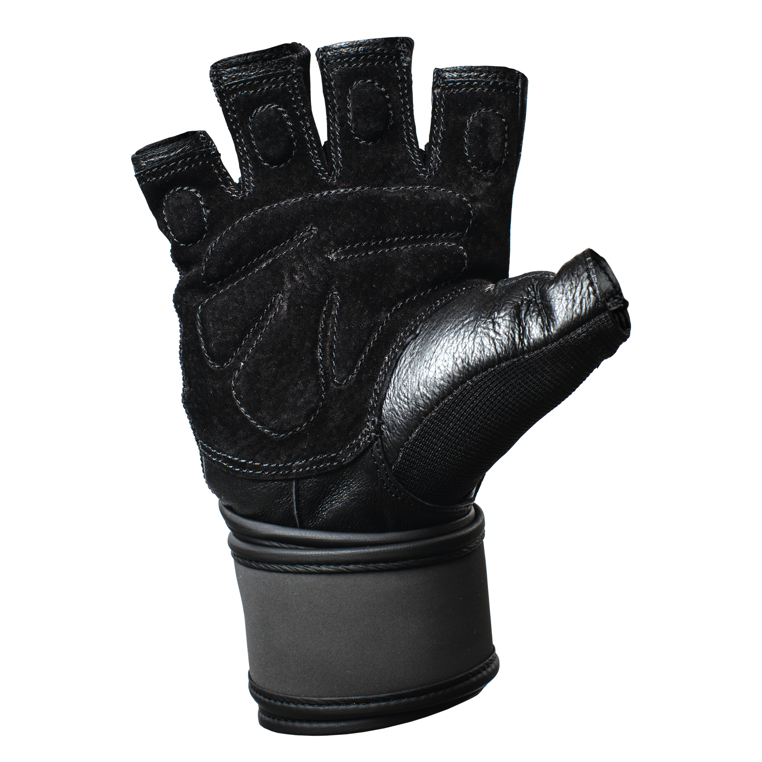 Harbinger Training Grip Wristwrap Weightlifting Gloves with TechGel-Padded Leather Palm (Pair), Small - image 5 of 8