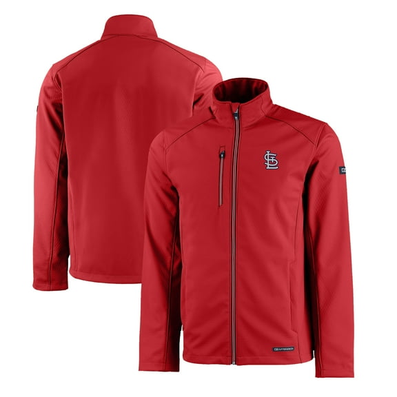 Men's Cutter & Buck Red St. Louis Cardinals Evoke Eco Softshell Recycled Full-Zip Jacket