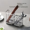 thumbnail image 2 of Stainless Steel Wall-Mounted Utensil Organizer with Drainage – Compact Chopstick, Fork, Spoon Storage Holder for Kitchen, Non-Detachable Base, Durable Rust-Resistant Design, Space-Saving Kitchen, 2 of 5