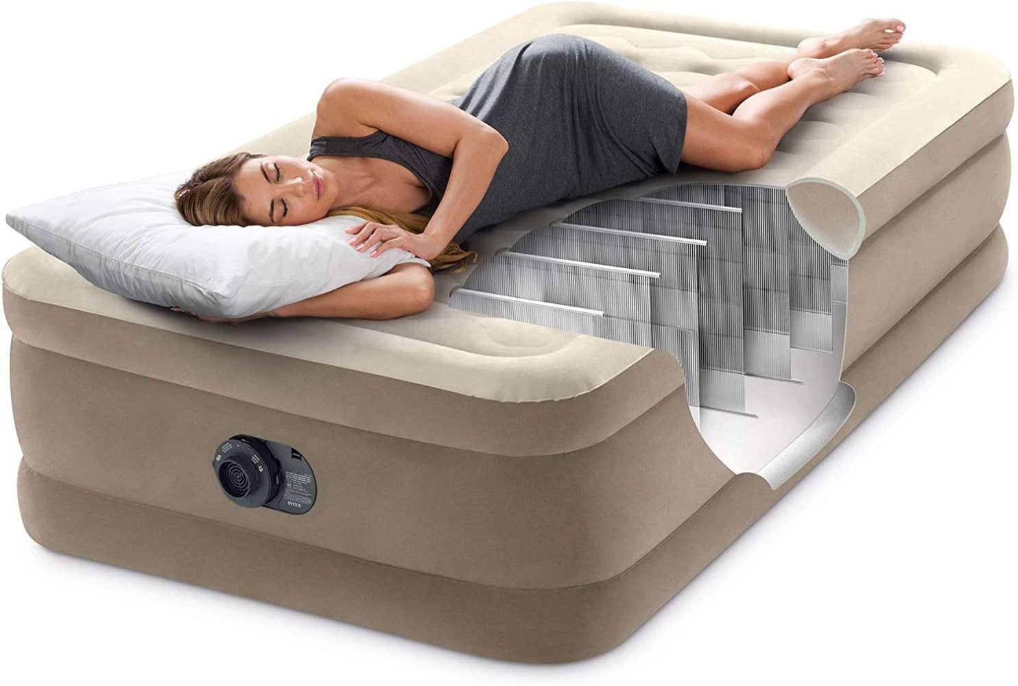 Buy Intex 64425ED Ultra Plush Fiber Tech Soft Airbed Mattress with