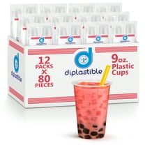 Diplastible Clear Plastic Cups Bulk - 960 pack 9 oz Clear Drinking Cups