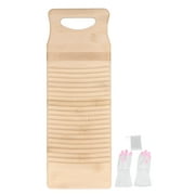 Bamboo Washboard Wooden Color Approx 19.7in Long Thickened Natural Bamboo Wear Resistant Sturdy Durable Wash Board