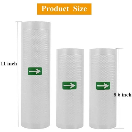 Large Food Vacuum Sealers Bags 3 Rolls 500 Cm Roll Hicker Extured Vacuum For Work With Sous Vide And Vacuum Sealer 11 X 16 4 8 6 X 16 4 Walmart Canada