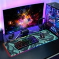 thumbnail image 6 of Large RGB Gaming Mouse Pad Led Glowing Mousepad Non-Slip Rubber Base 13 Light Modes 31.5x11.8 Swirling Liquid Shapes, 6 of 6