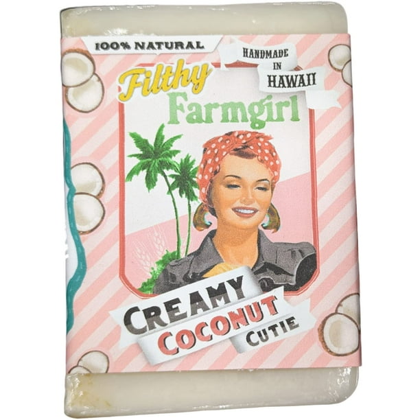 Jabón en barra cremoso de coco Cutie de cártamo y soja de coco de Filthy Farmgirl