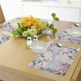 thumbnail image 4 of Ambesonne Shabby Flora Place Mats Set of 4, Bride Hydrangeas, Standard Size, Purple and Pale Pink, 4 of 6