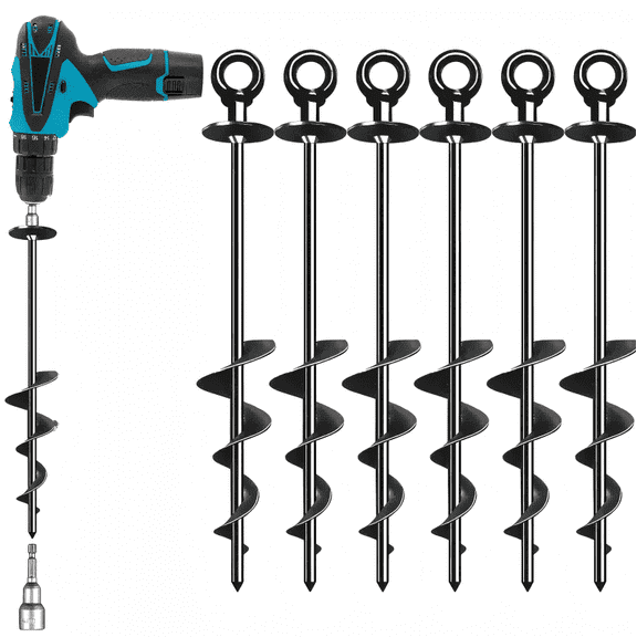 6 Pack Spiral Trampoline Anchors