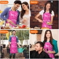 thumbnail image 4 of Pink Ribbon Apron-Garden Aprons for Women with Pockets-Cotton Linen Waterproof Kitchen Cooking Gardening Aprons Adjustable for Kitchen,Cooking,BBQ and Salon 32"x27", 4 of 7