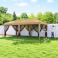 thumbnail image 3 of Outsunny 10'x20' Pop Up Canopy Tent with 6 Removable Mesh Sidewalls Beige, 3 of 10