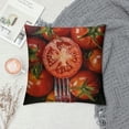 thumbnail image 2 of Creowell Tomato Pattern Throw Pillow Cover Decor Novelty Realistic Food Pillowcases Fruit Print Pillow Case Square Cushion Covers for Couch Living Room Home Sofa Bedroom Office, 2 of 5