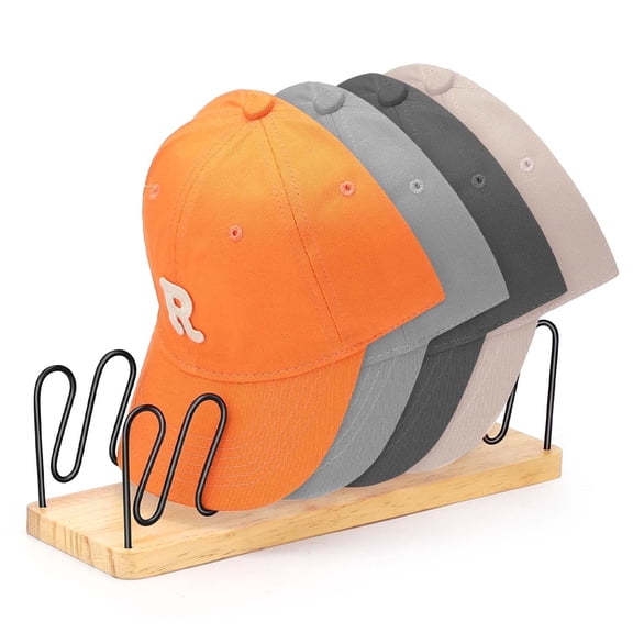 Livhil Hat Organizer for Baseball Caps, Premium Wood and Metal Design Tabletop Hat Stand for Baseball Caps, Hat Rack for Closet(1 Pack)