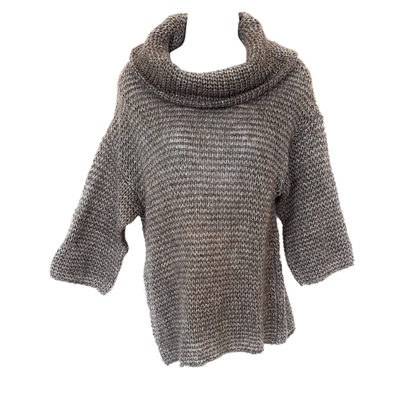 Tommy Bahama Turtle Neck Short Sleeve Sweater, Wet Sand, Small