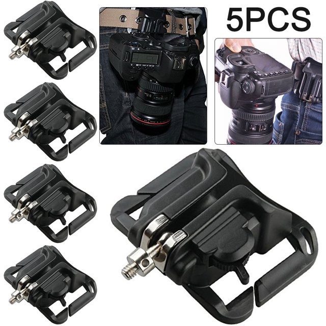 Kuymtek 5 Uds Funda Rápida Percha Hebilla Botón Montaje Clip para DSLR Ca