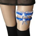 thumbnail image 4 of JDEFEG Lace Garter Belt Set Bridal Wedding Garter Gift for Bride Party Ring Lace Garter Leg Throw Weddings Women Bridal for Elastic Bridal Supplies Blue, 4 of 4