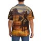 thumbnail image 3 of Fotbe Western Desert Cowboy Cloud Camisa Estampada de Manga Corta para Hombre, Casual de Verano, Estilo Playero, Sin Arrugas-Large, 3 of 5