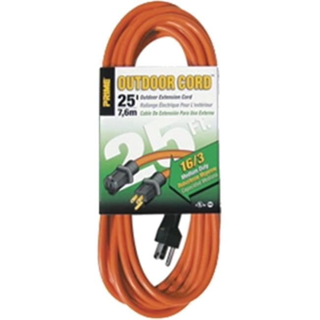 Prime Wire & Cable EC501625 25 ft. 16 - 03 - 15 SJTW Orange Outdoor Extension Cord